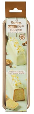 Decora 0070118 Stampo Slim Cake in Metallo antiaderente Gold Line 26 X 8 X 5,8 H Cm Gold Line, Ideale per preparazioni dolci e salate, In Robusto Metallo Antiaderente