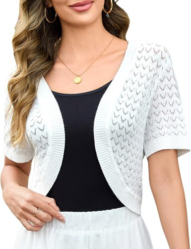 Totatuit Donna Bolero Estivo Cardigan Lavorato a Maglia Corto Coprispalle Primaverile Aperta Senza Bottoni Donna Elegante Moda Fit Elastico Autunno Cardigan da Party