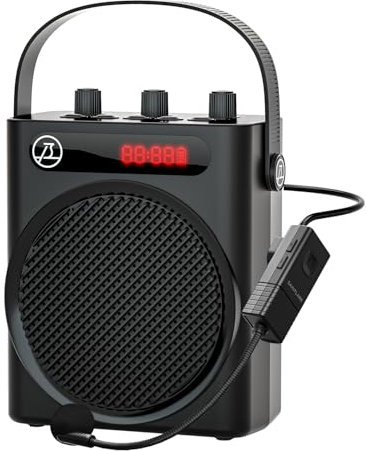 SAINTLARK S4 - Amplificador de voz Bluetooth 5.3 con micrófono inalámbrico/micrófono con cable, 30 W, amplificador de voz personal recargable de 3500 mAh para profesores para entrenamiento, enseñanza,