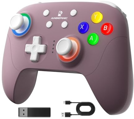 RG P01 Wireless Gaming Controller Play Gaming Gamepad con Joystick ad effetto Hall/Triggers Joystick e Gamepad Controller per Bluetooth/ PS3/PC/Switch/iOS/Android, illuminazione RGB personalizzabile