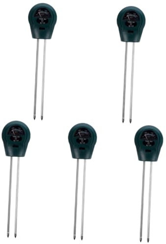 BESPORTBLE 5 Pz rilevatore di suolo kit di analisi del suolo terreno succulento misuratore di umidità per piante terriccio misuratore di umidità esterna tester del ph del suolo plastica Green