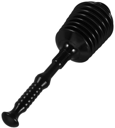 Housoutil Desatascador Inodoro de Alta Resistencia Émbolo Negro de PVC para Eliminar Obstrucciones en Baños y Desagües Domésticos Fácil de Usar
