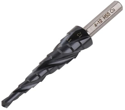 Vearter Broca escalonada de metal de 4-12 mm, 9 niveles, broca cónica de metal, HSS M35, broca triangular para acero inoxidable, chapa de aluminio, hierro, plástico, PVC, madera