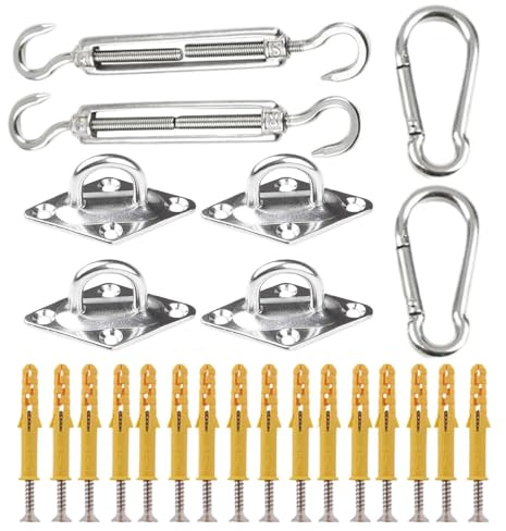 Sun Shade Monting Hardware, Sun Shade Sail Hardware Kit, Sailing Hardware Replacement Kit, Repair Accessories, Installation Tools, High Performance Awning Attachment for Sun Shade
