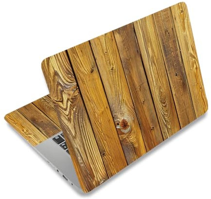 PLIGREAT bois grain planche motif ordinateur portable Skin autocollant Stickers Convient 12 « 13 » 13,3 » 14 « 15 pouces Ordinateur portable universel cahier Abstrait Art Protecteur PC autocollant