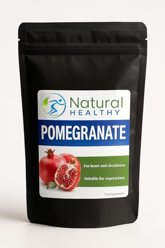 Pomegranate - 120 Tablets - High Strength Ellagic Acid 225mg per Tablet - Flat Pack - Vegan Tablets - Natural & Healthy UK
