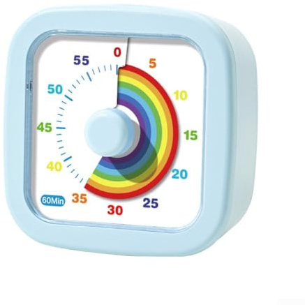 Eawfgtuw Temporizador visual para gestión del tiempo, para niños con autismo y TDAH, aula, oficina en casa, reloj de cuenta regresiva para enseñar trabajo, reunión, temporizador Pomodoro (azul)