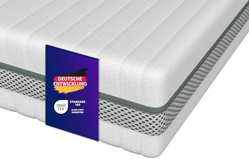 Traumnacht Materasso ortopedico in schiuma fredda a 7 zone, grado di durezza 2 e 3, certificato Öko-Tex, 90 x 200 cm, altezza 20 cm, prodotto secondo gli standard di qualità tedesca