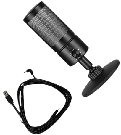 Fluxioxtna Microfono da tavolo USB con illuminazione a colori e suono chiaro per giocatori e streamer, facili configurazioni