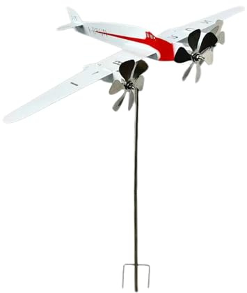 Girouette Avion - Sculpture Vents Avion Girouette | Décoration Jardin Extérieur pour Terrasse Pelouse en Métal