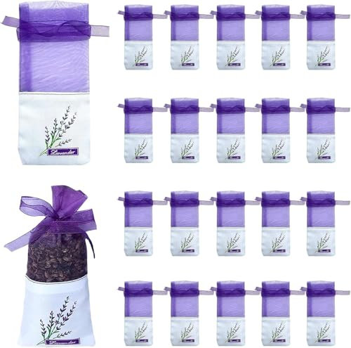 KOMUNJ 20 sacchetti vuoti, sacchetti di stoffa da riempire, sacchetti di lavanda, sacchetti vuoti per il riempimento, piccoli sacchetti per spezie alla lavanda erbe