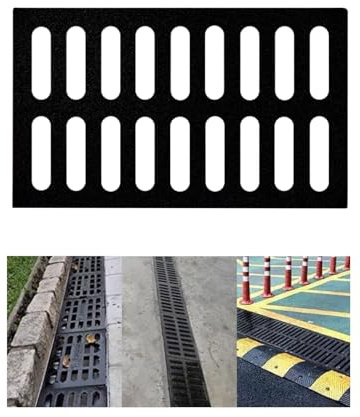 CXLXBRZD Rejilla Desague Jardin de Hierro Dúctil, Clase B, Rectangular, Tapa Desague Terraza for Entradas de Vehículos, Hormigón, Patios y Garajes(40x50cm/15.7x19.6in)