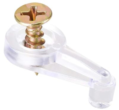 TA-VIGOR 20 set genomskinliga glashållarklämmor med skruvar, 1 tum transparent skåpdörr och spegelklämmor kit för 4 mm glaspaneler, fönster och hylla fixeringshållare