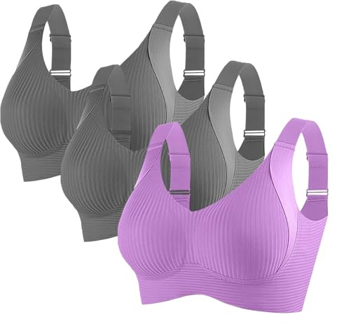Cocila Love+able Confezione Da 3 Reggiseni Sportivo Da Donna di Grandi Con Traspirante Cuciture Reggiseno Sottile Estivo Senza Ferretto Schiena Scoperta Tezenis Morbido Di Base per Grandi Taglie Forti