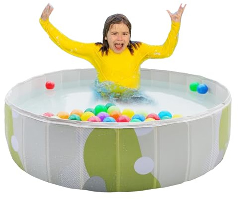 Foldable Dog Pool, Large Portable Paddling Pool for Garden, Flash Assembly, Easy Storage, Outdoor Fun Bath Tub for Pets, Family Activities