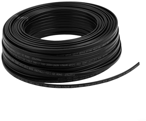 Self-Regulating Heat Tape 220V for Roof Heating Cable Gutter Deicing, PTC Control Electric Pipe Heater for Freeze Protection & Snow Melting(100M)