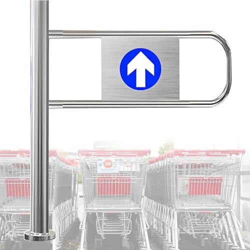 Säkerhetsgrind i rostfritt stål – 60 x 100 cm fjäderbelastad svängstång för butiker och bibliotek tung design enkel åtkomstkontroll