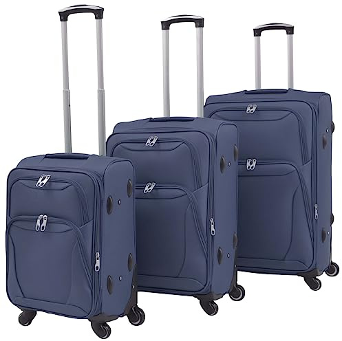 vidaXL Reisekoffer 3-TLG. Stoff 4 Rollen Trolley Koffer Weichgepäck Handgepäck