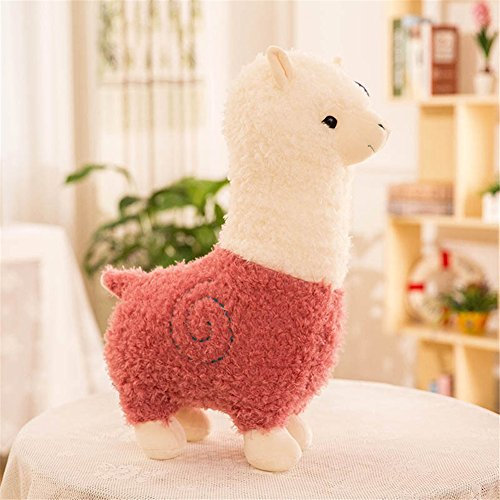 Zinsale® Niedlich Alpaka Plüschtier Puppe Schaf Plüsch Kissen Stofftiere (Rosa, 28cm)
