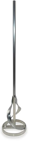 DEWEPRO Rondenrührer 80 x 400 mm - Farbrührer verzinkt mit Ring & Spiralkopf - Rührquirl mit 6-Kant 8 mm Aufnahme für Farben, Lacke, Lasuren & Flüssigkeiten