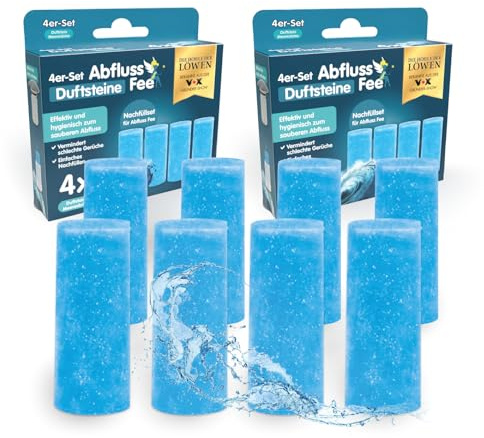 Abflussfee Nachfüll-Set 8 Steine Meeresbrise Waschbeckenstöpsel | Reinigungssteine für Abflüsse jeder Art, schneller und einfacher Austausch