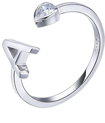 VIKI LYNN Buchstabe Ring 925 Sterling Silber Offener Verstellbare Initiale Alphabet A-Z Ringe fur Damen Mädchen