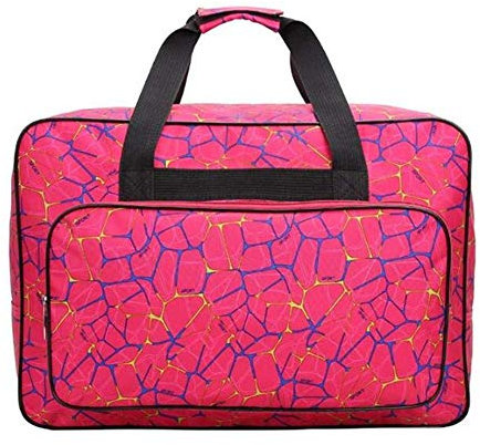Ecosway universelle Nähmaschinentasche aus Nylon mit großem Fassungsvermögen, mit Taschen und Griffen, für Zuhause, Reisezubehör rose