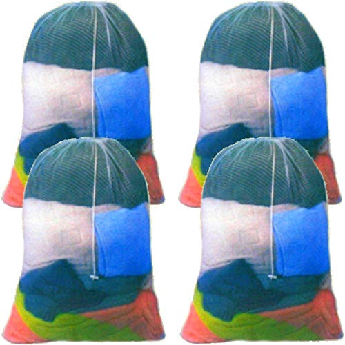 marion10020 4er-Set Wäschenetz XXL Wäschesack Kleidersack Wäschebeutel Wäschesäcke 60 x 90 cm mit Zugband
