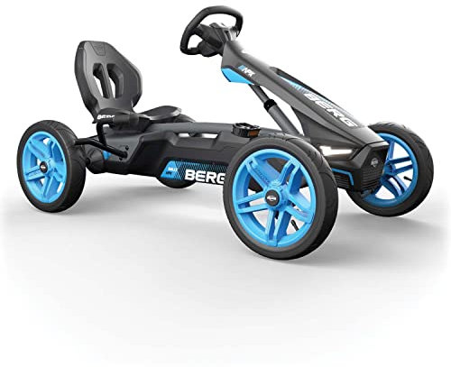 BERG Rally Gokart | Tretfahrzeug Kinderspielzeug geeignet für Kinder im Alter von 4-12 Jahren (Blue + Lights)