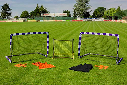 Mini-Handball-Set - mit 2 Pop-Up-Tore, 1 Rebounder, 6 Trikots und Markierungsecken - Ideal für Kinder-Handball oder Handballspiele mit Freunden !