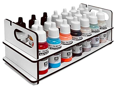 Silu Soporte Organizador Pinturas Modelismo y Miniaturas 18ml (25mm Ø) | Fácil Montaje, Sin Pegamento | Ideal para Miniaturas, Modelismo, W40k | Pinturas No Incluidas (B17)