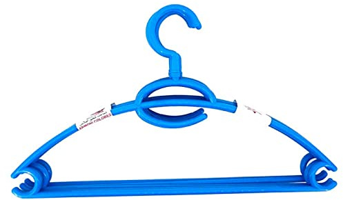 Tradineur - Pack de 5 Perchas de plástico con Gancho Giratorio fácil colocación en la Barra - 40 x 23 cm - Color Aleatorio