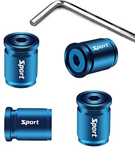 4 unidades de tapas de válvula antirrobo, tapas universales para neumáticos de coche, moto, bicicleta, cubiertas de polvo para válvulas de neumáticos de rueda de coche (bala/azul)