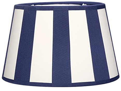 Brillibrum Paralume per lampada da tavolo, modello a strisce, attacco E27, max, paralume con motivo a strisce (blu/crema)