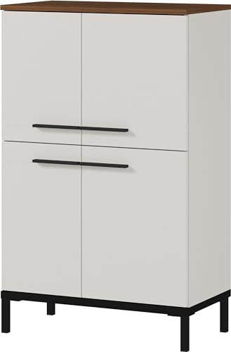 Germania Kommode 2643-573 GW-Yonkers, in Kaschmir/Nussbaum-Nb., mit Vier Türen, 60 x 97 x 34 cm (BxHxT)