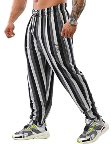 Big Sam Sportswear Company Pantalones de chándal Holgados para Hombre con Bolsillos, Pantalones de Gimnasio de Ajuste Holgado Oldschool, Gris, Large