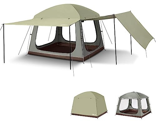 ICECO Campingzelt für 4 Personen, wasserdichte und winddichte Zelte für Camping, doppellagiges Kabinenzelt, Familienzelt mit 4, einfache Einrichtung, Picknick, 1.7 m Höhe