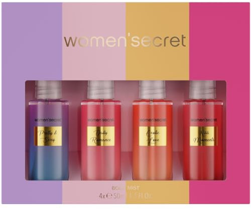 women'secret Body Mist Senses - Set regalo Body Spray per il corpo da donna, 4 x 50 ml