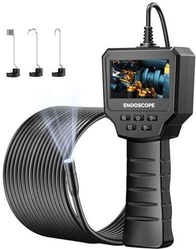 Endoscopio Industrial Boroscopio - 2,4 Endoscopio Cámara de Inspección Tuberias,1440P HD Endoscopio Digital Cámara IP67 Impermeable, Cámara Endoscópica con 8 LED Ajustables, Cable Semirrígido 10M