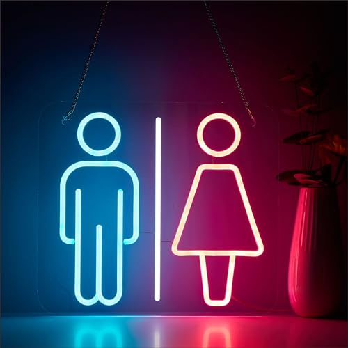 Restroom Neon Sign for Wall Decor, Toilet LED Business Neon Signs Lights for Hotels Hospitals Bar Party Pub Decoration and Shop Decoration Gift, USB Powerd