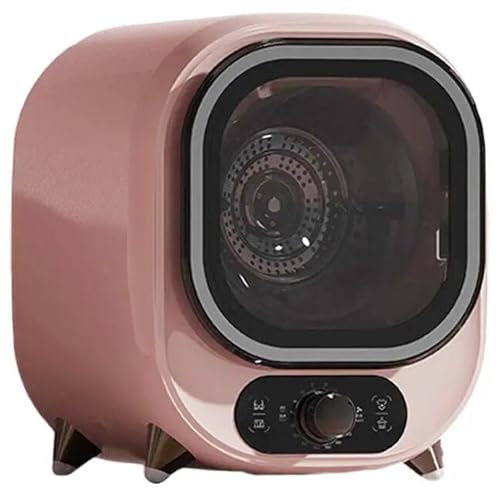 Qiang Mini Secadora De Ropa Portatil 0.8kg 450W 2 Programas De Secado,Maquina Secar Ropa Pequeña Independiente/Debajo Mostrador,Carga Frontal/Silenciosa/Bajo Consumo,Pink
