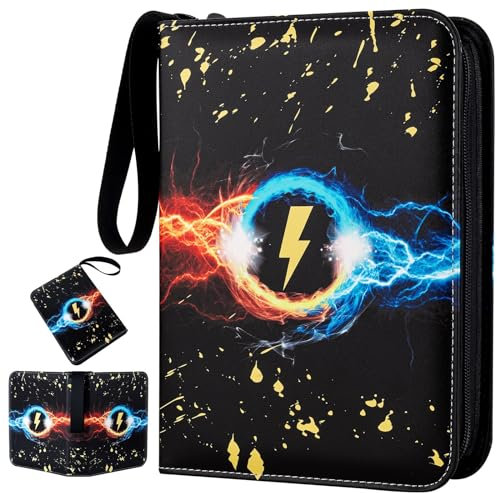 Card Binder for Pokemon, Card Holder 4 Pocket, Waterproof Trading Card Binder with 440 Pockets, PU Leather Card Folder Book