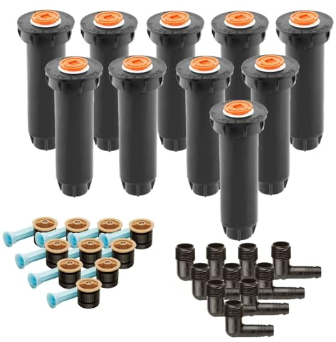 10x RainBird 1804 Versenkregner mit 18 Van Düsen 4,3-5,5 m & 1/2 Flexwinkel SBE050