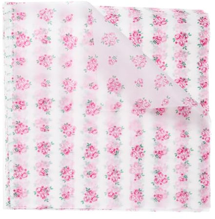 sourcing map 50 fogli di carta cerata quadrata con motivo a rose, 25 x 21,5 cm, assorbe l'olio, carta da imballaggio per alimenti secchi, per panini, panini, panini, hamburger, cucina, rosa