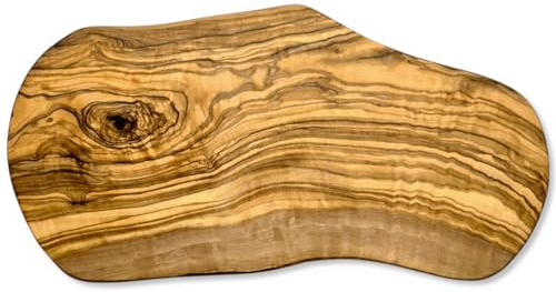 Küchenmaster Tabla de cortar de madera de olivo, 44 cm, corte natural
