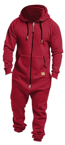 Générique Combinaison Pyjama Homme Polaire Grenouillère Tout en Un Chaud Comfortable Polaire Rompe Jumpsuit Zippé Sleepwear Ample