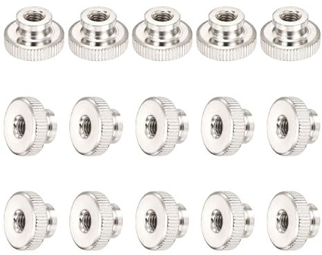 QUARKZMAN Dado per pollice zigrinato, 15 pezzi, M6 x 1 mm, bottoni rotondi in ferro, per parti della stampante 3D, colore argento