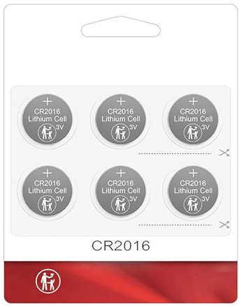 YiQinzcxg 6 pilas de botón CR2016, 3 V, 75 mAh, pilas de botón duraderas para electrónica