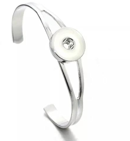 Pulsera con botón a presión de 18 mm y Dije Dorado para Mujer, Noosa Snaps Chunk Button, Color Plateado