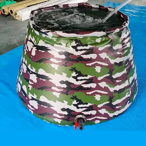 Wasserbeutel Tragbarer Faltbarer PVC-beschichtetes Gewebe Randverstärkung Gute Abdichtung Frostschutz und Sonnenschutz Wassersack für Wasserbefüllung/Wasserspeicherung/Aquakultur(Green,200L/0.8x0.6x0.